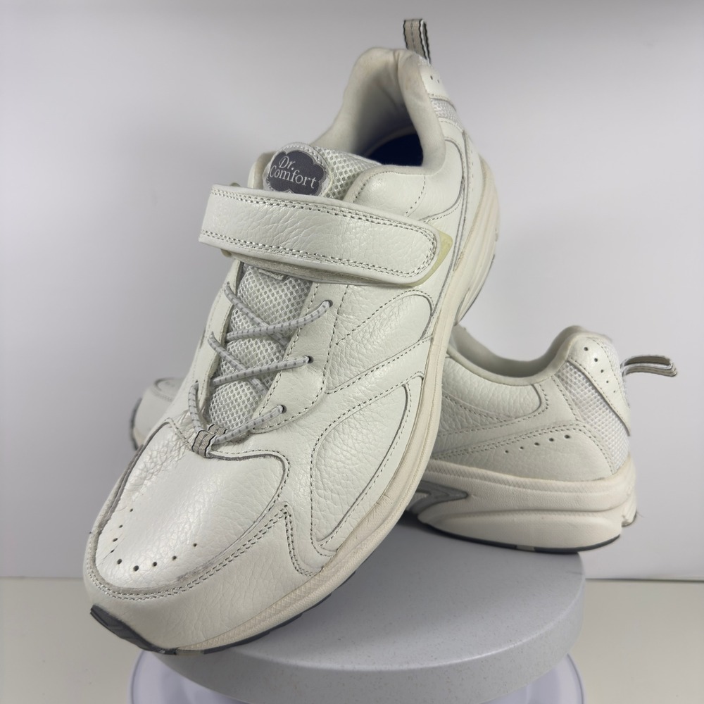 Dr. Comfort Athletic Shoe Mens White Leather Orthopedic Diabetic Size 14 Wide‎